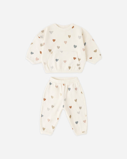 Confetti Hearts Waffle Sweater Set