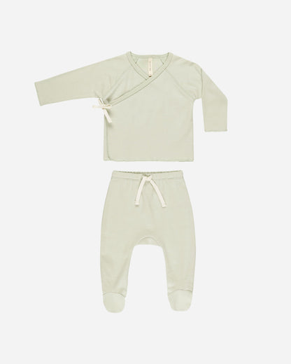Wrap Top + Footed Bottoms Set
