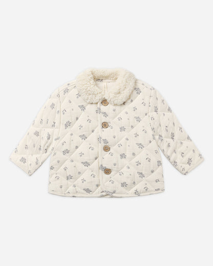 Winter Berry Quilted Button Jacket