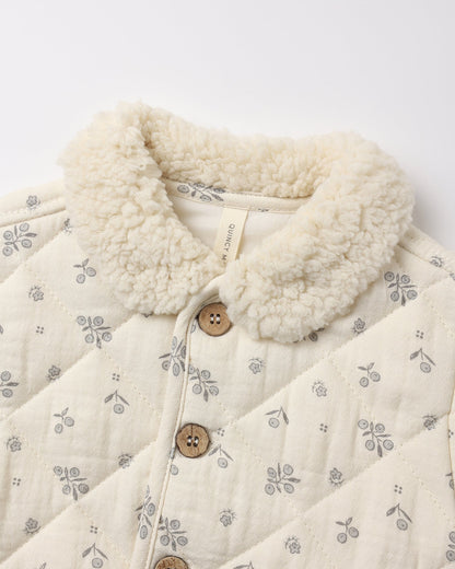 Winter Berry Quilted Button Jacket