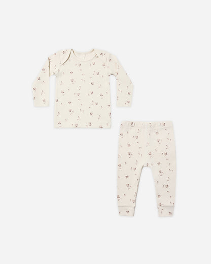 Floral Ribbed Tee + Legging Set