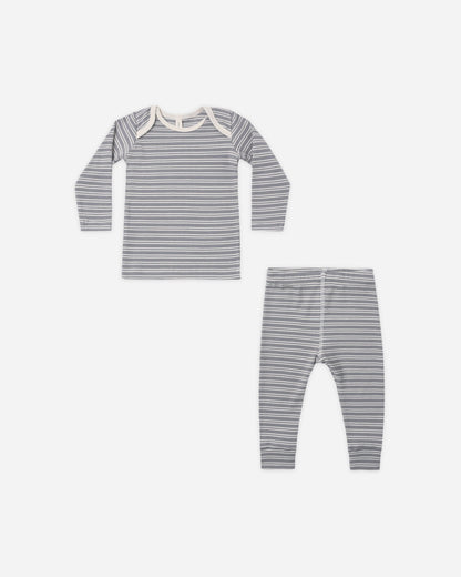 Slate Ribbed Tee + Legging Set