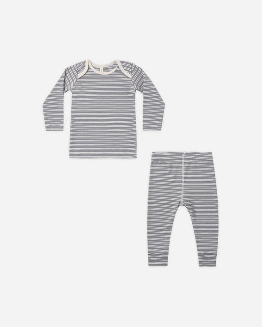 Slate Ribbed Tee + Legging Set