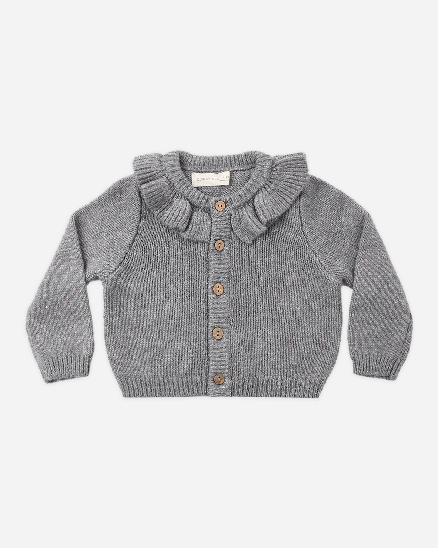 Slate Ruffle Collar Cardigan