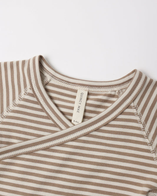 Almond Stripe Bodysuit + Pant Set