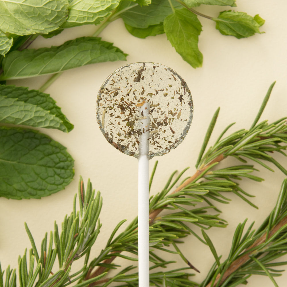 Amborella seed-bearing lollipop is botanical candy with edible herbs and flowers that weave throughout. After devouring, you can plant the biodegradable stick in soil horizontally, cover with a layer of top soil, water daily, and grow a herb or flower.