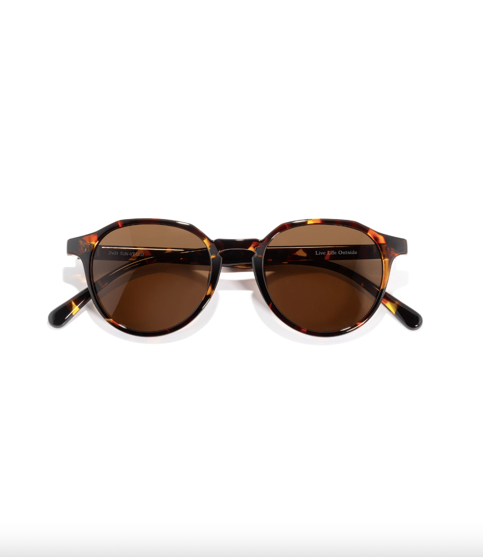 Eco-friendly polarized sunglasses made from recycled plastic. The Vallarta is a unique style with smaller faces in mind. These stylish shades offer a modern twist on a classic design, with a subtle geometric top that adds a touch of edge and sophistication.