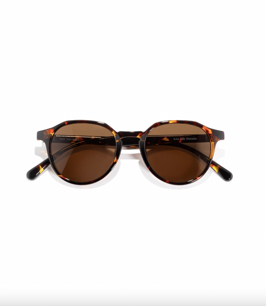 Eco-friendly polarized sunglasses made from recycled plastic. The Vallarta is a unique style with smaller faces in mind. These stylish shades offer a modern twist on a classic design, with a subtle geometric top that adds a touch of edge and sophistication.
