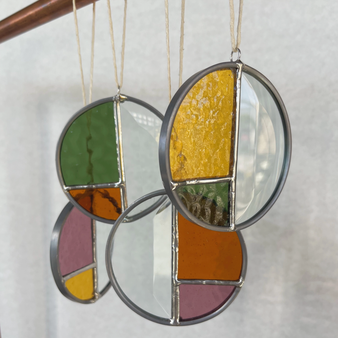 warmer days stained glass ornaments by chelbie hunger glassworks