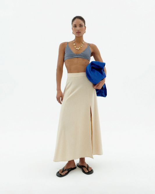 thinking mu Raw marygold Tora skirt made of organic cotton