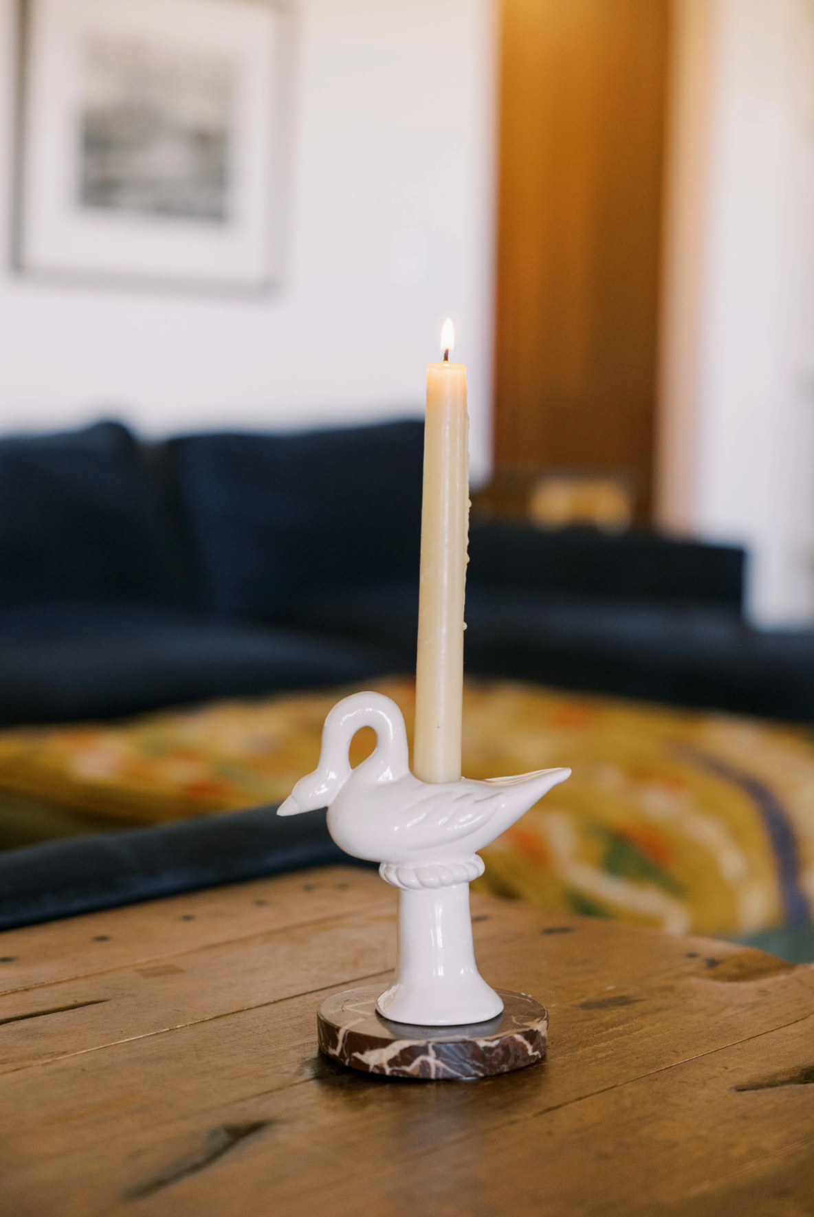 Nordic Swan Ceramic Candlestick