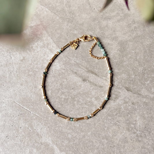so niice Re Bracelet emerald gold fill