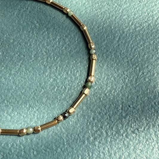 so niice Re Bracelet emerald gold fill