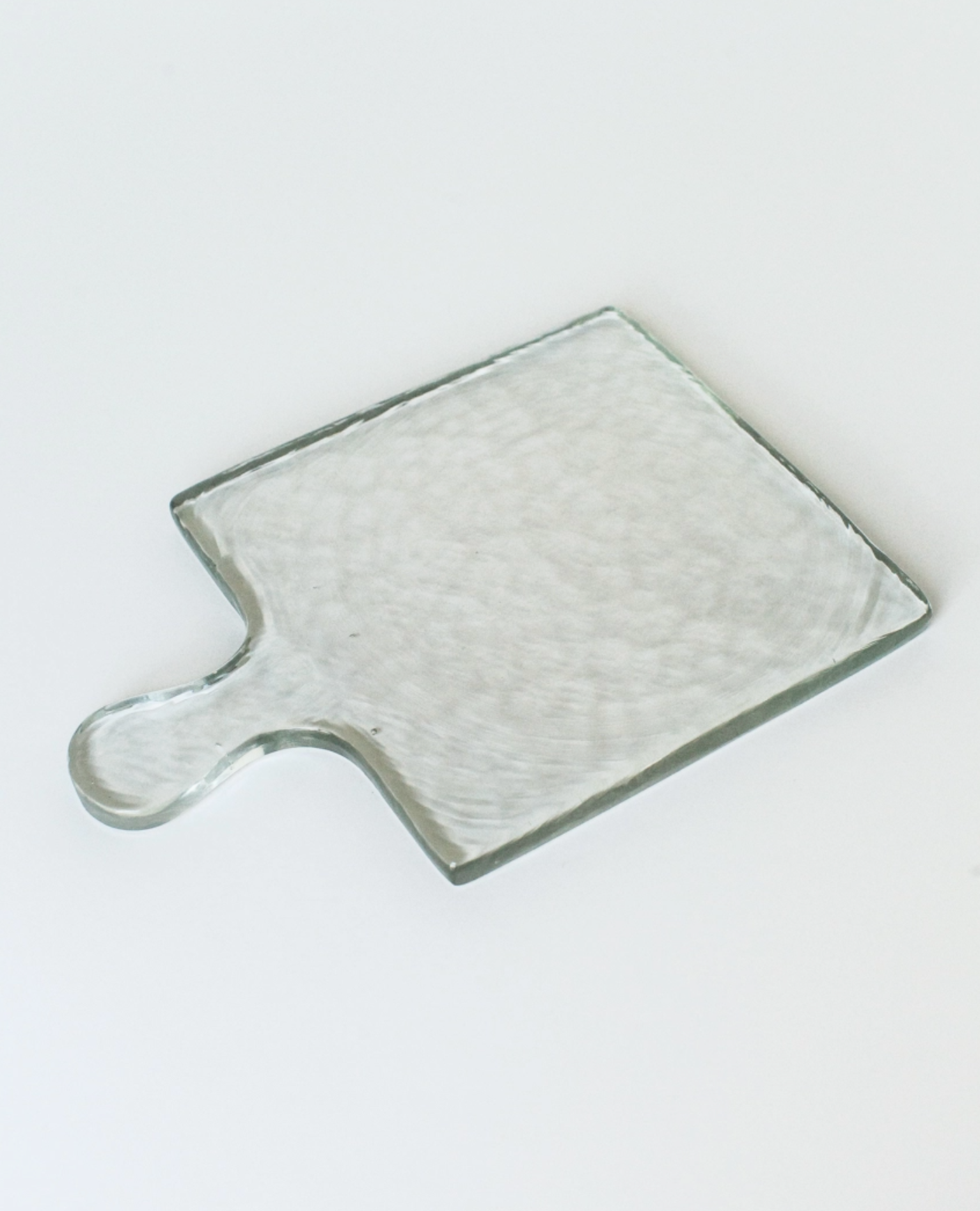 Square Hammered Glass Serving Platter