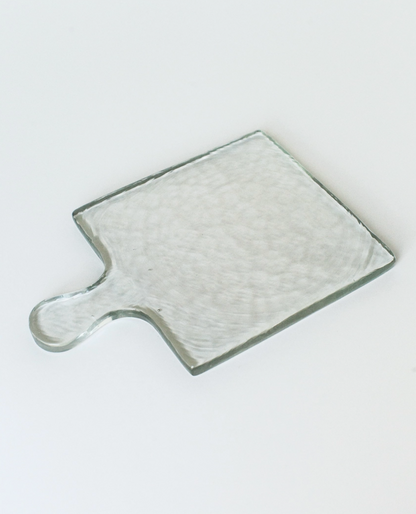 Square Hammered Glass Serving Platter