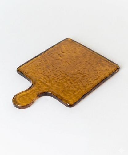Square Hammered Glass Serving Platter