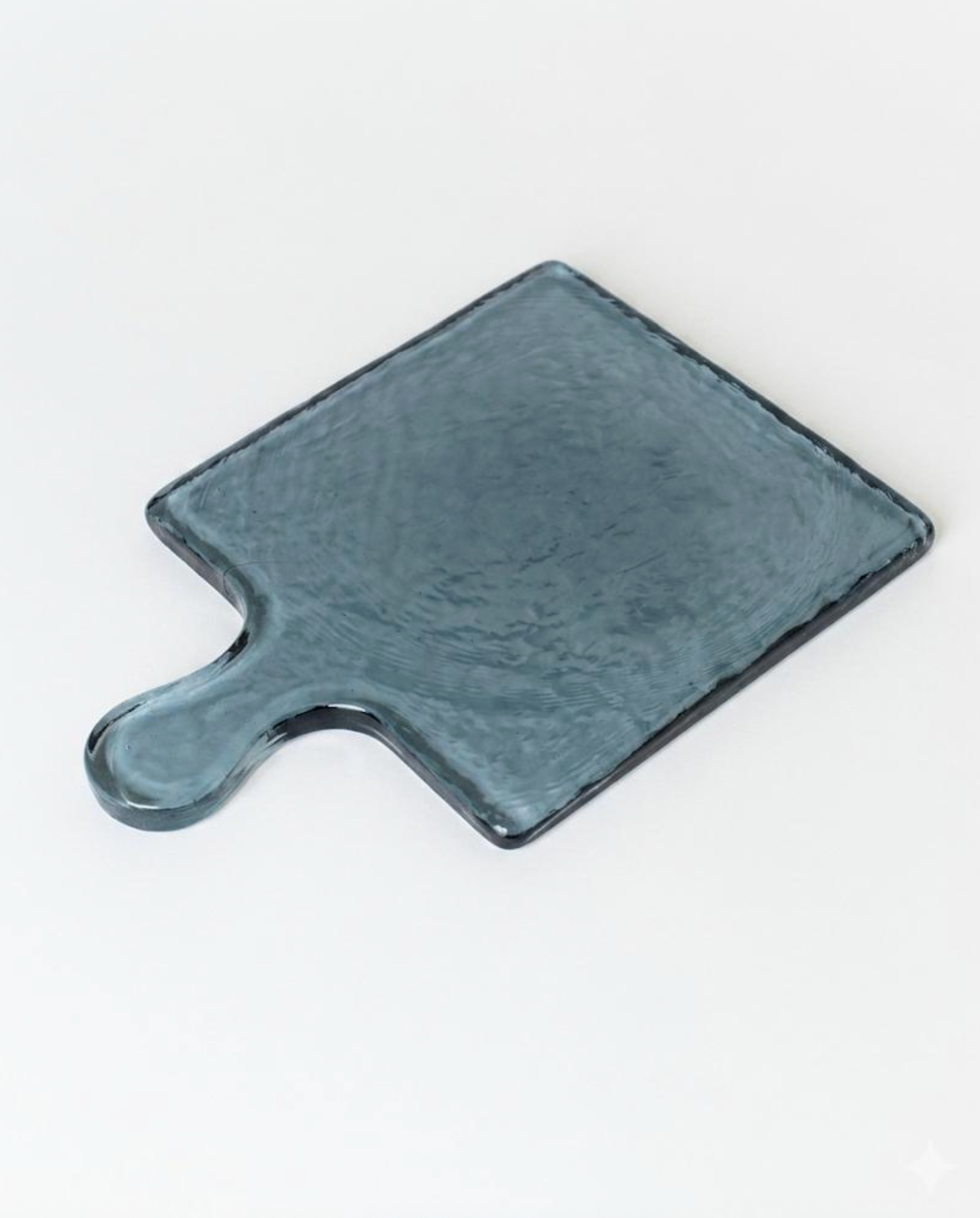 Square Hammered Glass Serving Platter