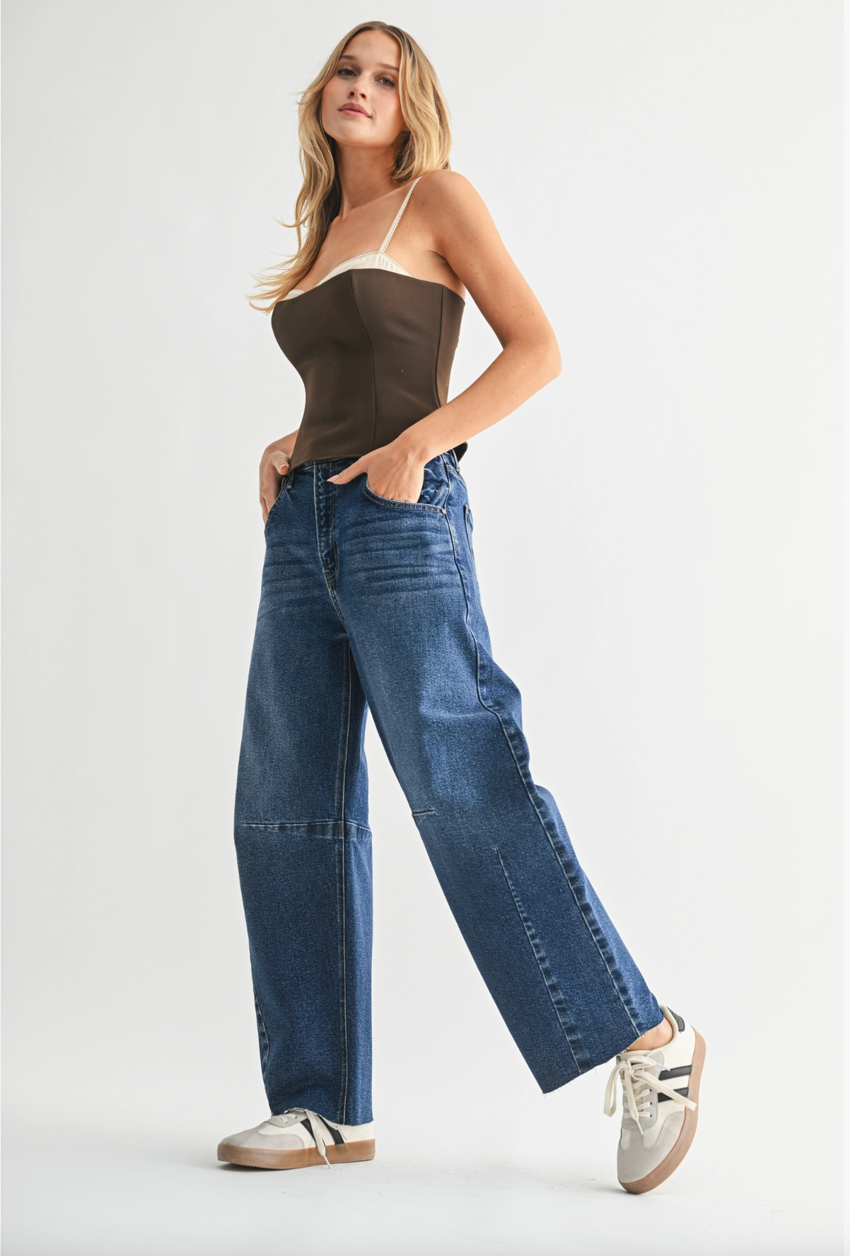 Seamed Barrel Jean