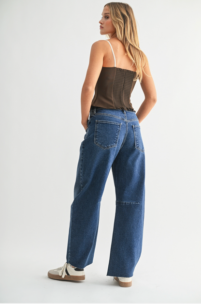 Seamed Barrel Jean