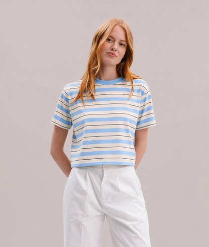 Striped Relaxed Cropped Tee