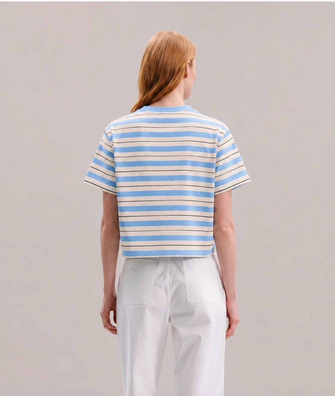 Striped Relaxed Cropped Tee