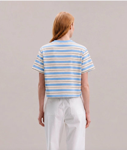 Striped Relaxed Cropped Tee