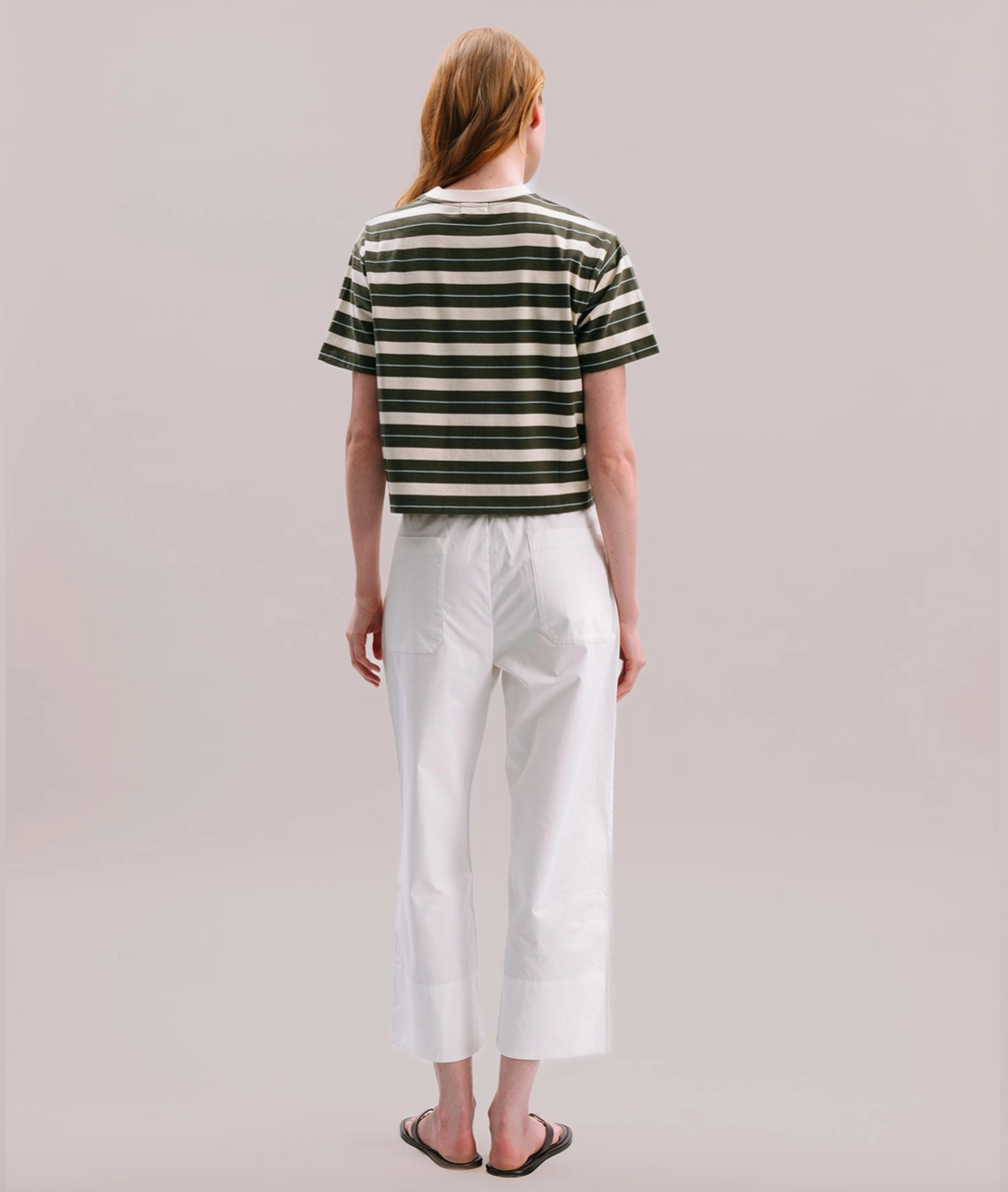 Striped Relaxed Cropped Tee