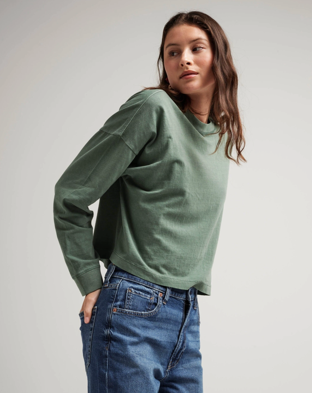 Relaxed Cropped Long Sleeve