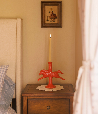 Dala Horse Ceramic Candlestick