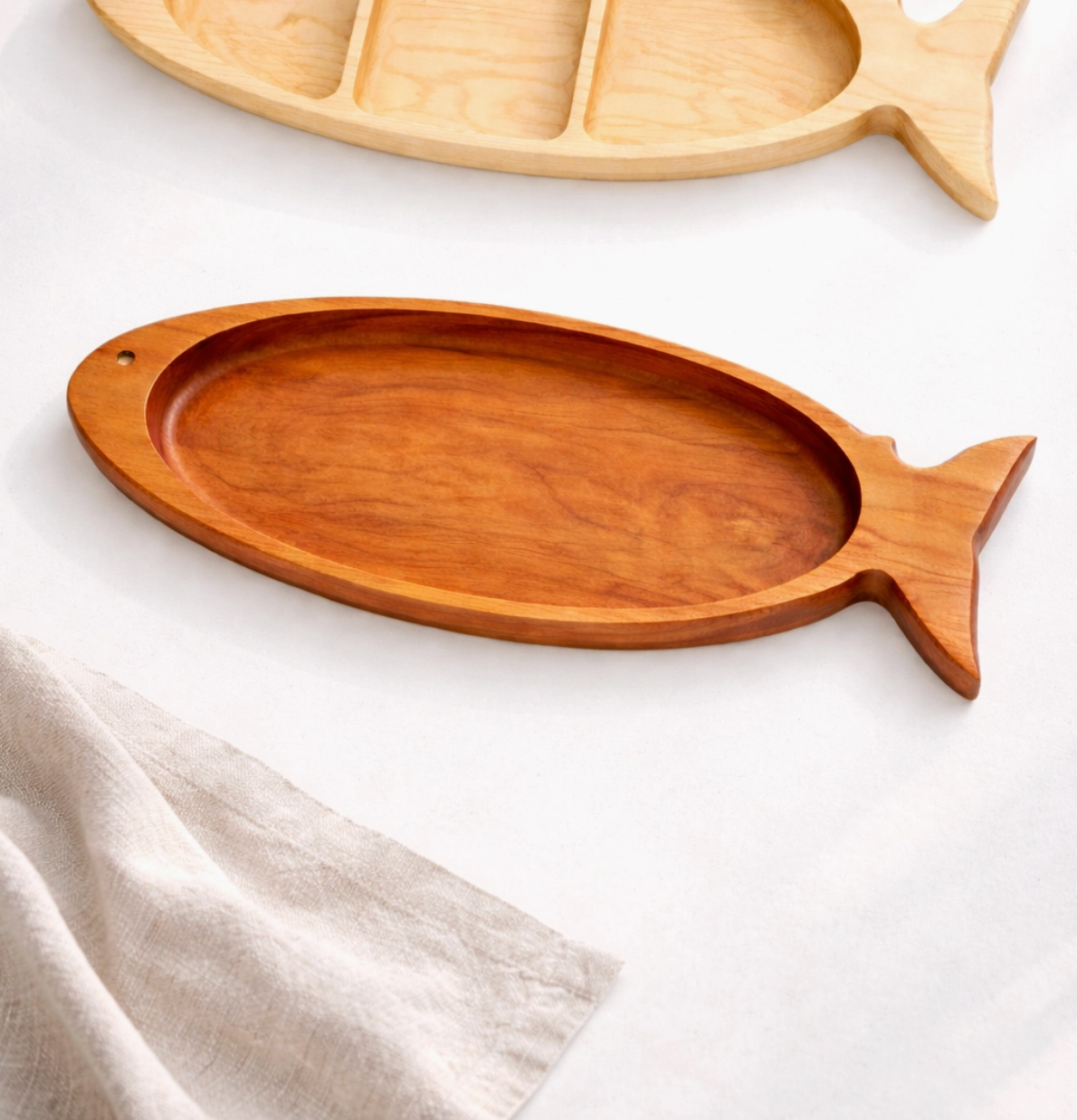 la maree art Wooden Fish Catch All Tray