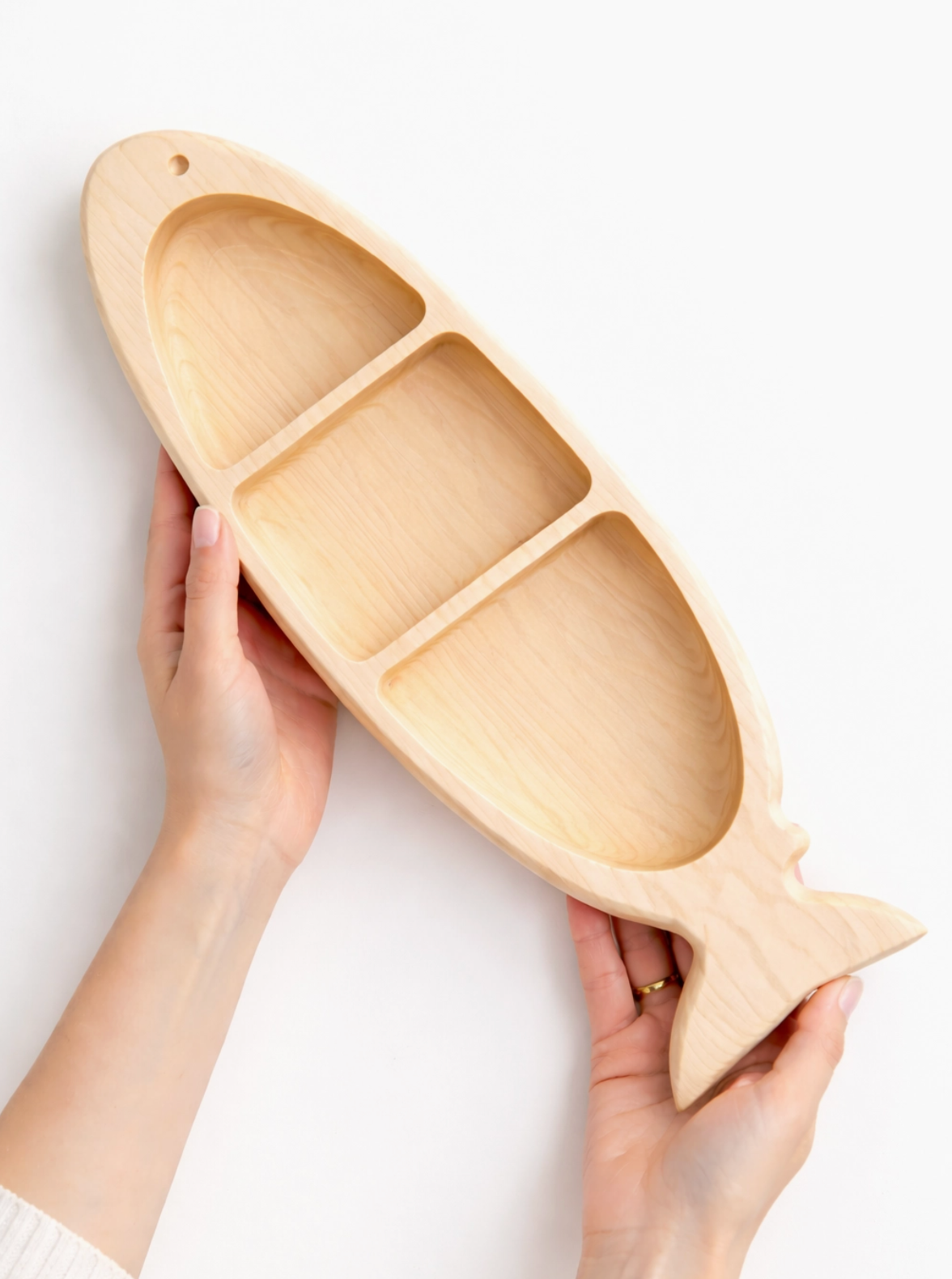 la maree art Wooden Fish Catch All Tray