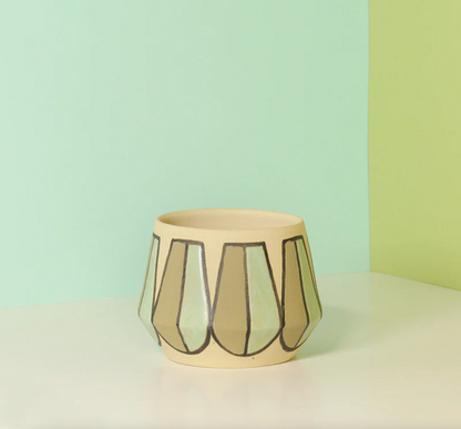 Glazed Stoneware Angled Planter
