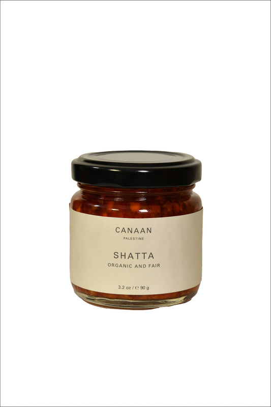 Organic and fair trade shutta sauce from Palestine