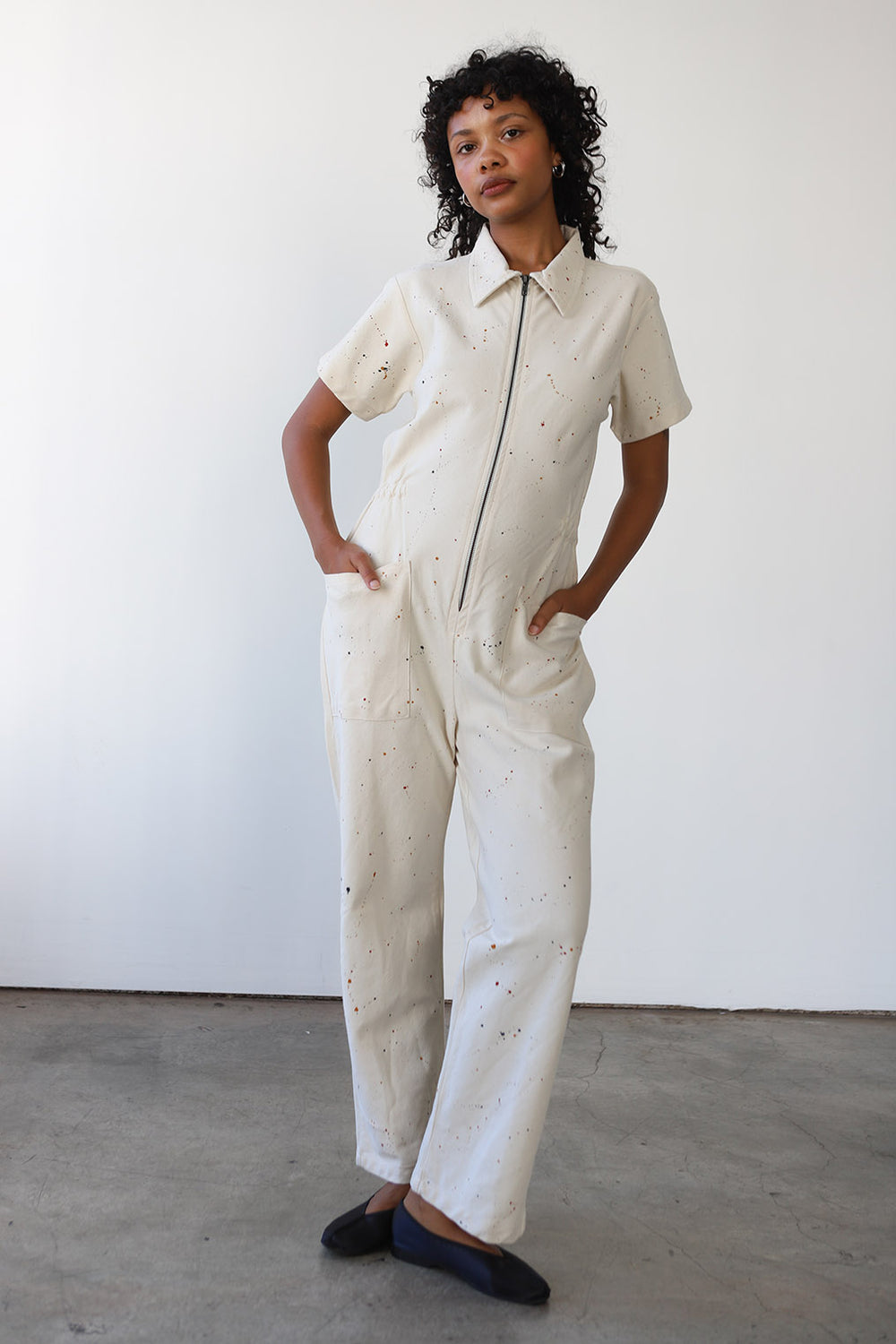 Utility Suit in Splatter Print