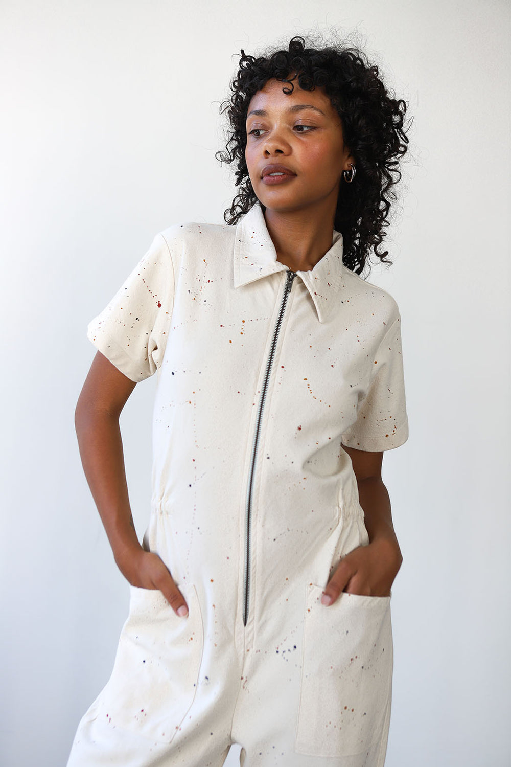 Utility Suit in Splatter Print