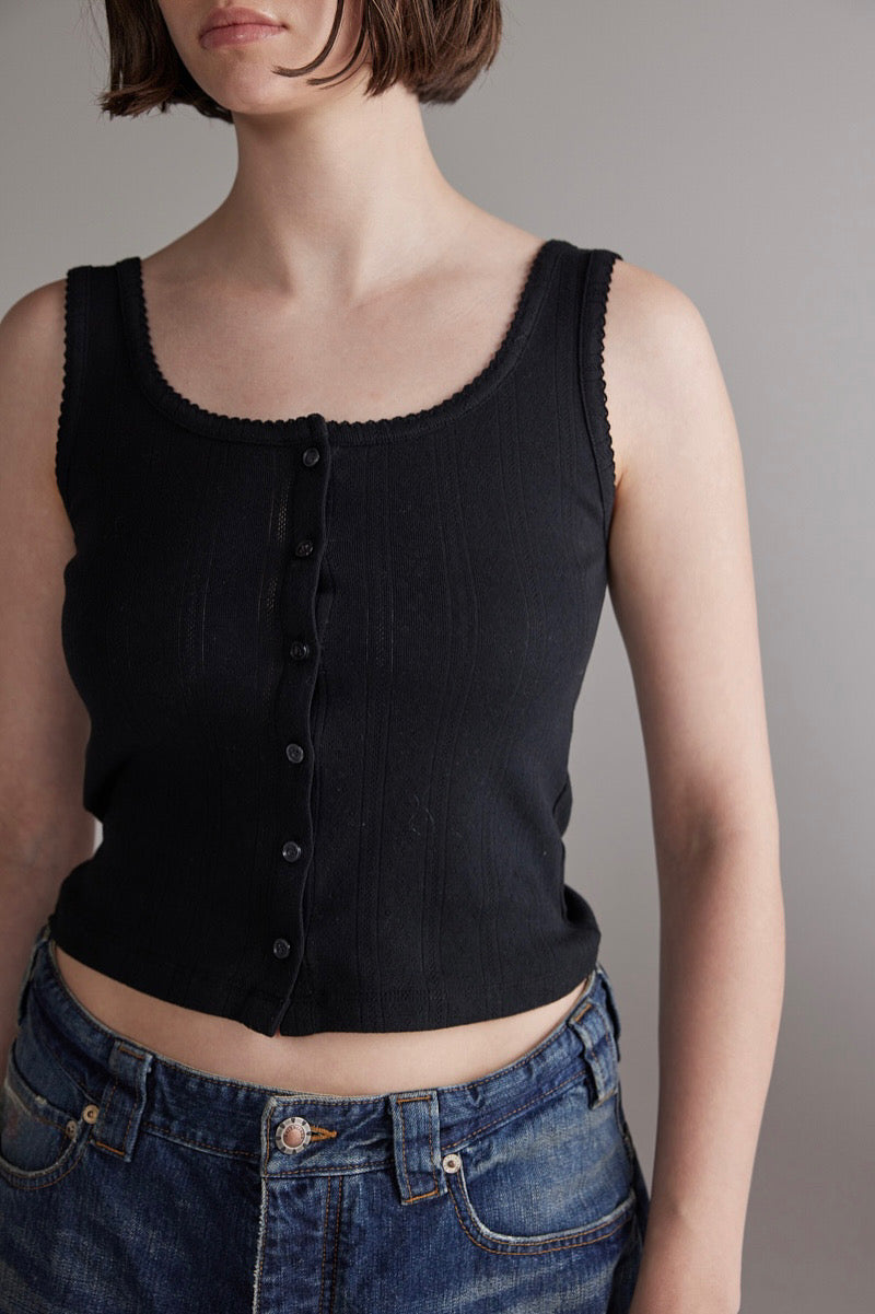 Buttoned Knit Tank