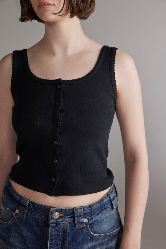 Buttoned Knit Tank