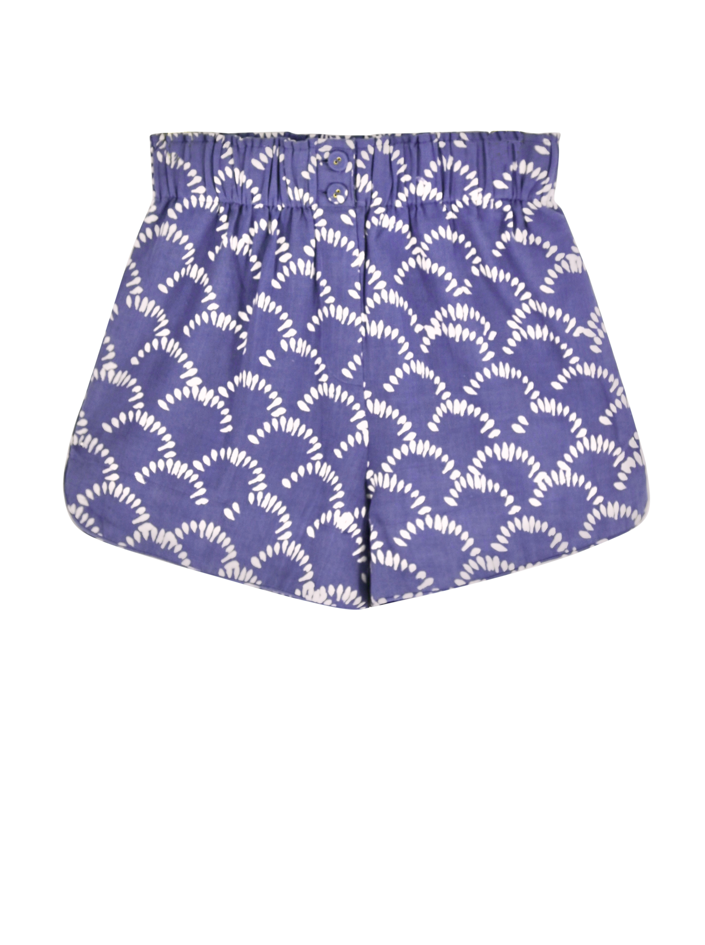 The casual track short is dressed up with a new print for summer. Dress it up or just toss it in your beach bag for a cover-up. The fit of this short is flattering and comfortable. Ethically made with 100% cotton in India.