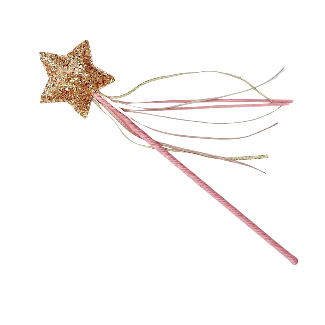 glitter star wand rockahula / These magic wands are the perfect gift for any little one. Wave them around, dance with the ribbons flying through the air, and cast spells on any who need some magic - these imaginative play tools will be the hit! 