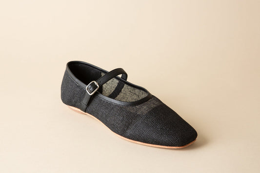 Penny Ballet Flats in Coal Jute
