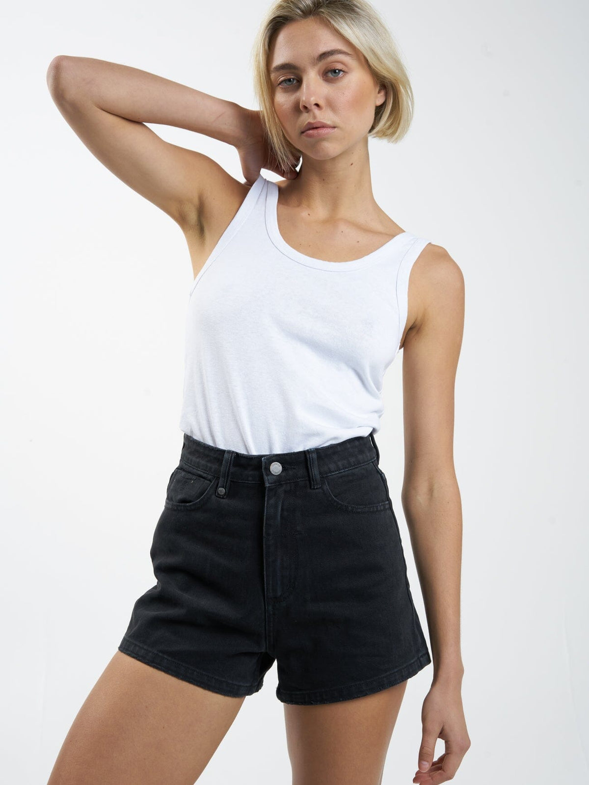 These are the go to denim shorts that will end your quest for the perfect pair. Not too long, not too short and a super flattering fit, these shorts are literally just right. Relaxed and comfy, you will thank yourself later. We promise. 100% Organic Cotton.