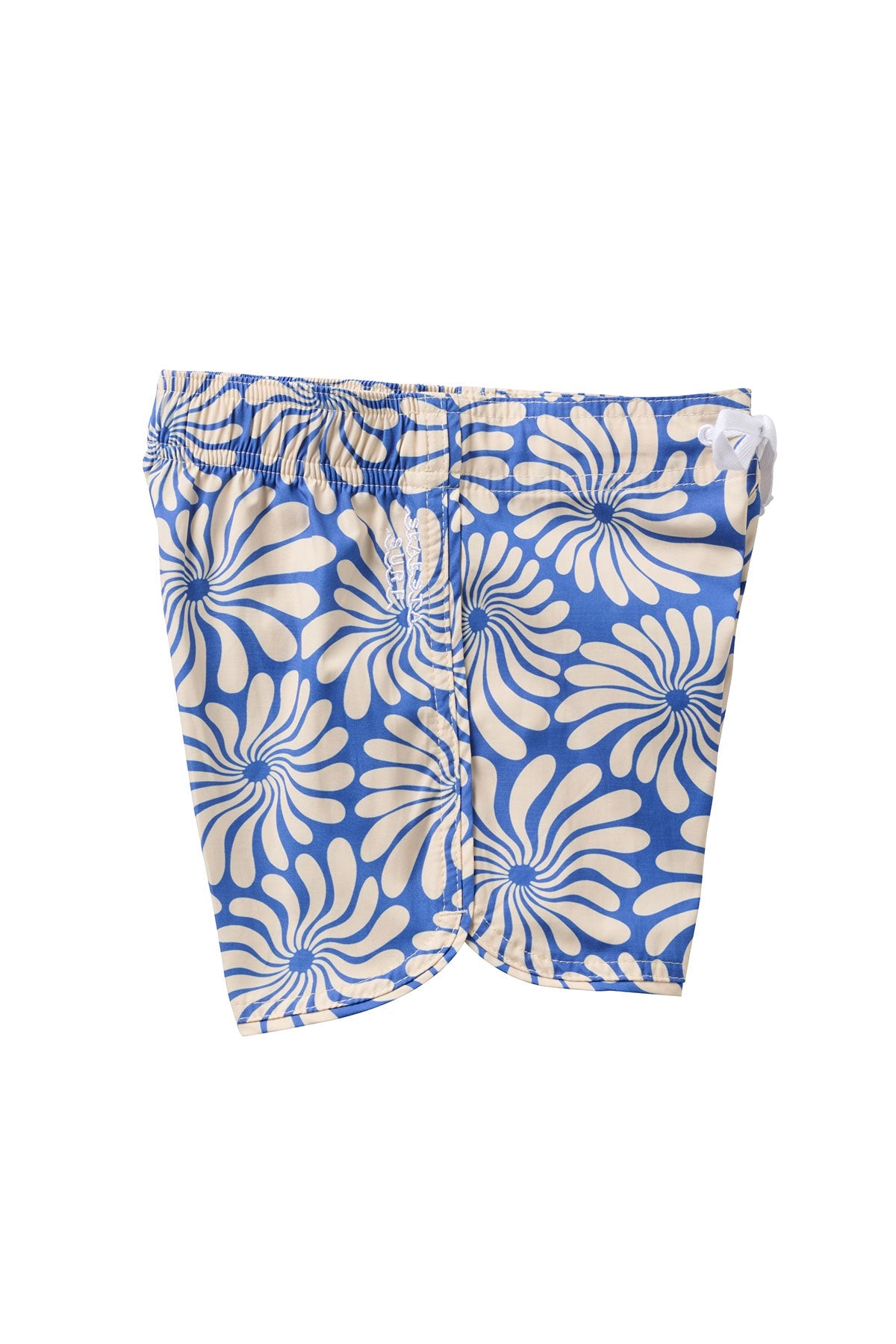Wavy flowers eco-friendly board shorts for kids by Seaesta Surf.