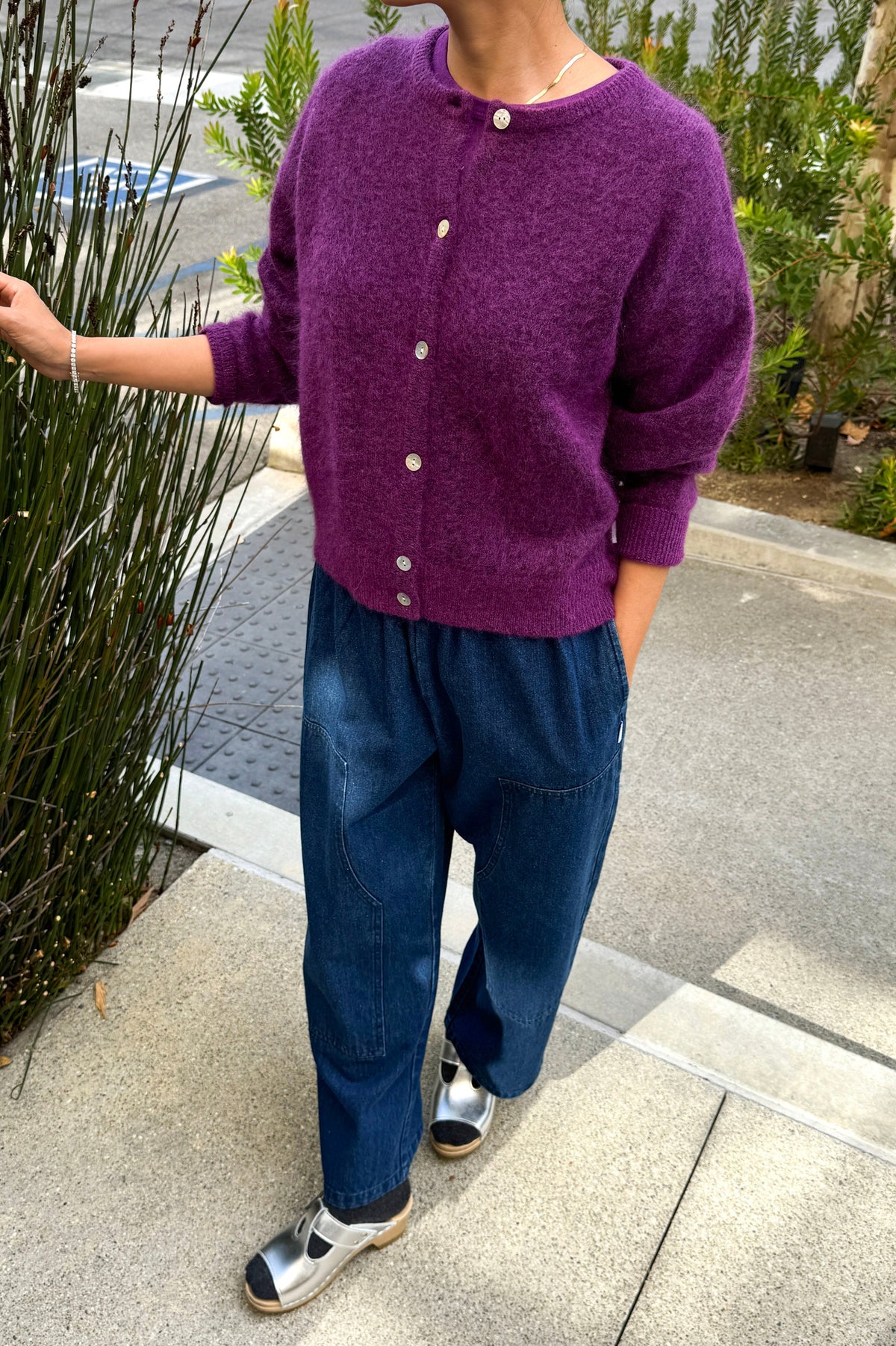 Cozy and classic, the Ayla Mohair Cardigan is a soft, textured take on the Leila Cardigan. Maintaining a relaxed fit, crew neckline, and functional shell button front, it is crafted from a brushed mohair-wool blend for an extra cozy feel without the itch