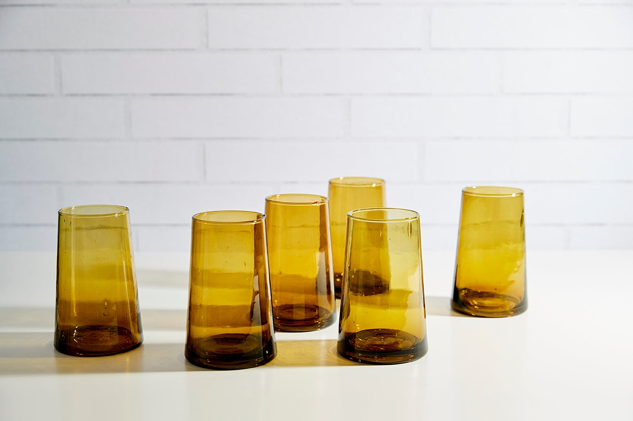 Amber Cone Glass Set