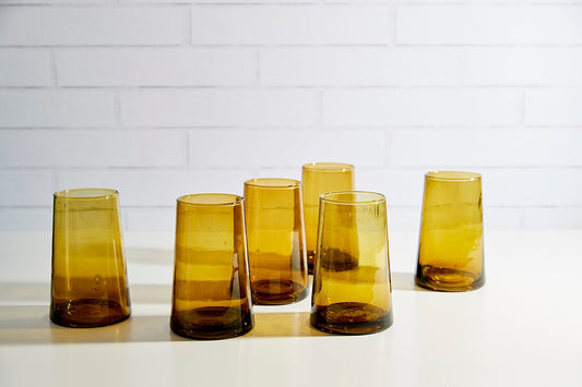 Amber Cone Glass Set