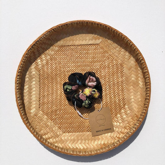 Embroidered Flower Scrunchie