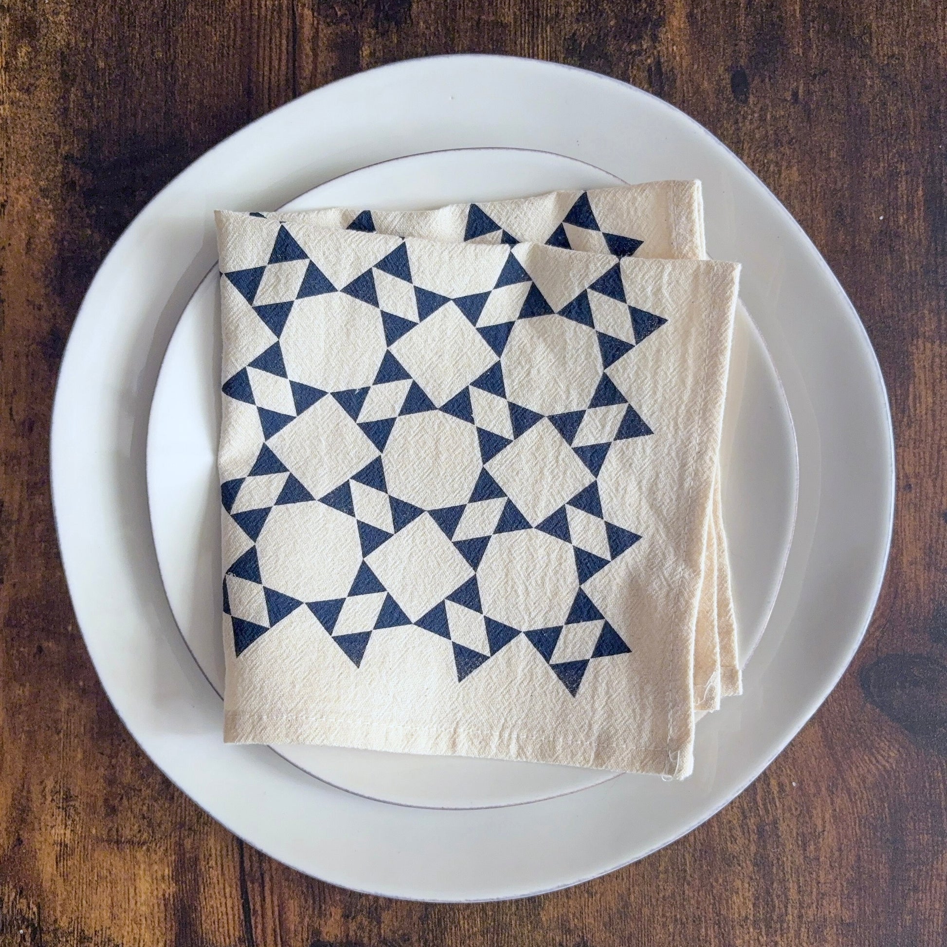 Hand Printed Flour Sack Napkins