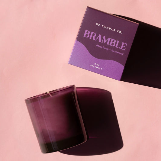 Bramble features notes of summer berries, tart green apple, rosewood and musk.

 
Hand-poured in small batches with soy wax, premium fragrance, and cotton wicks.
Vegan, free of phthalates and parabens, and cruelty-free.