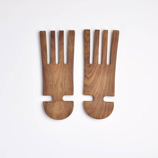Walnut Wood Salad Hands
