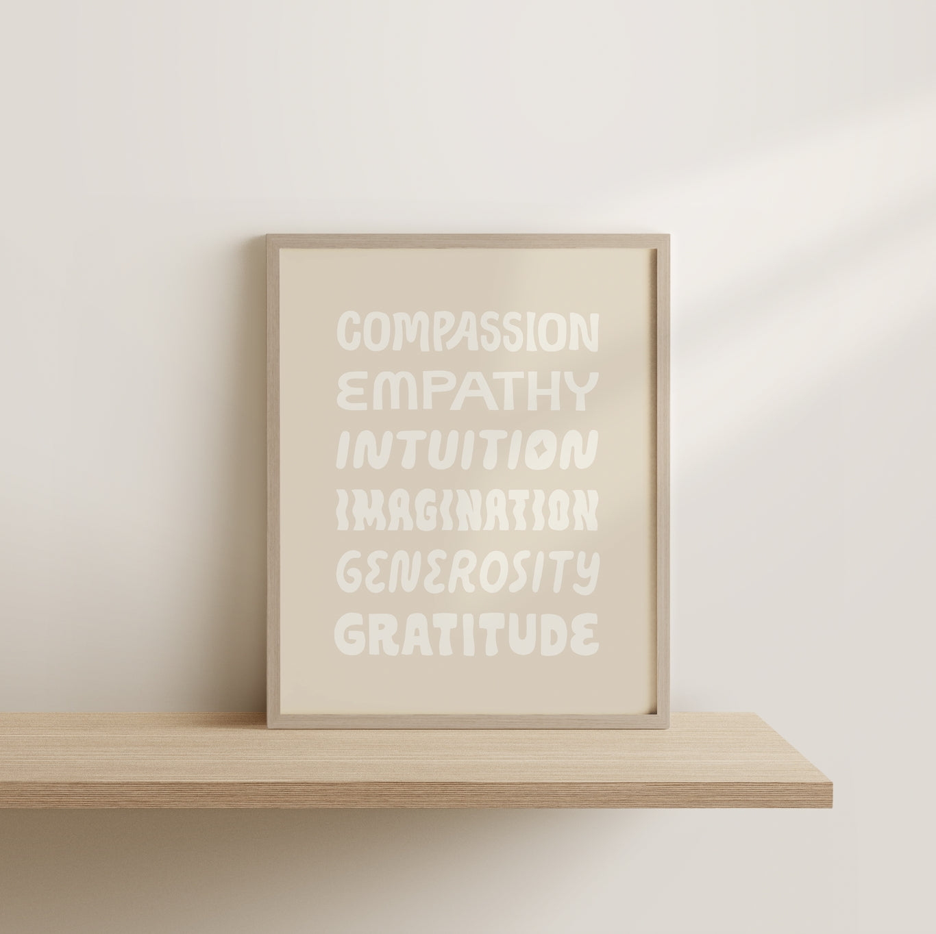 Each word was completely drawn by hand and screen printed with love. This print is designed to focus your intention in your daily life and makes a beautiful gift for a loved one or in a nursery too. We are all the products of who and what we surround ourselves with.